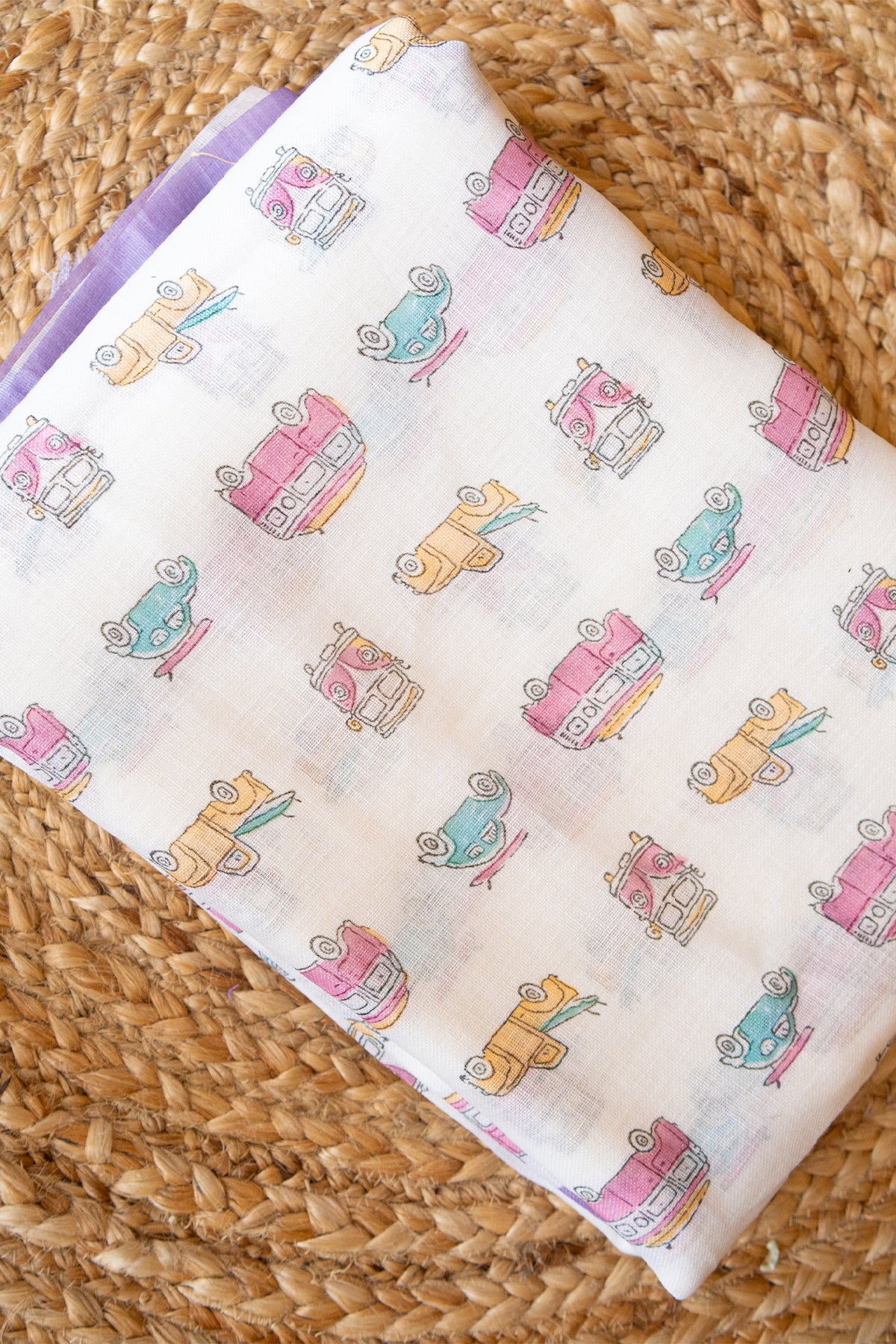 Vintage Ride Digital Print Linen Saree