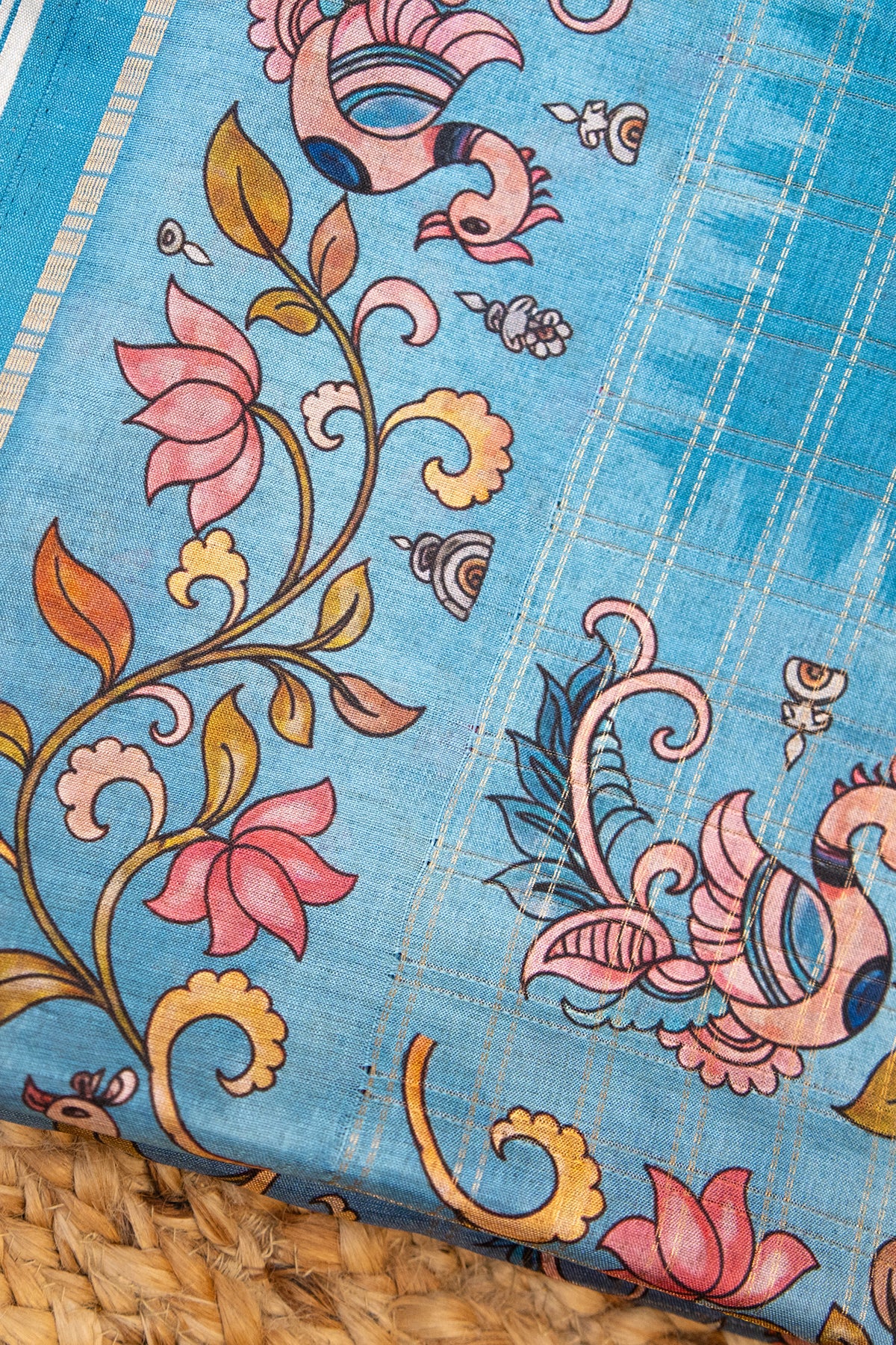 Neel Kamal Matka Tussar Saree