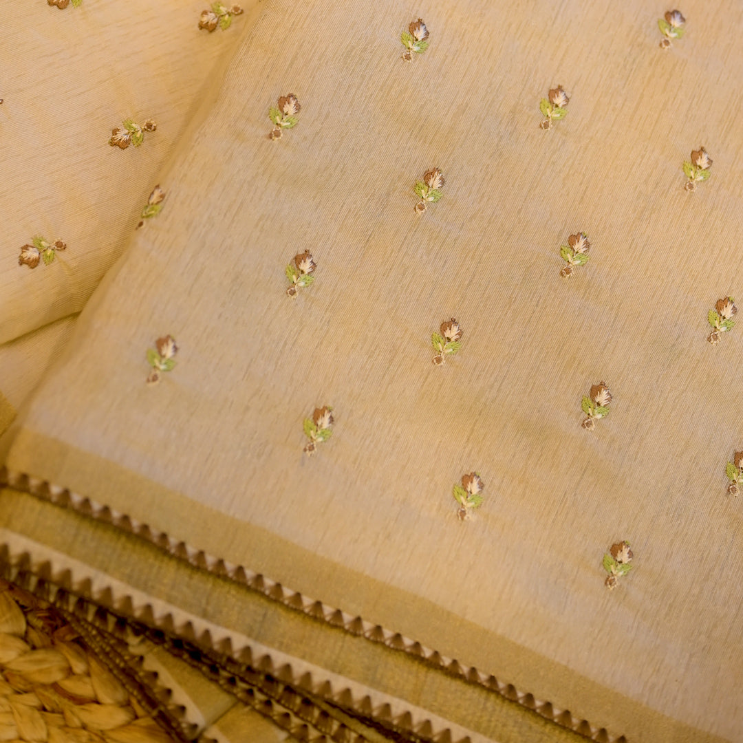 Mul Chanderi Saree– Earth Blossom SS047