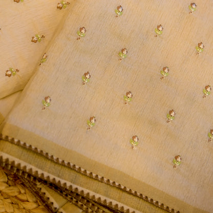 Mul Chanderi Saree– Earth Blossom SS047