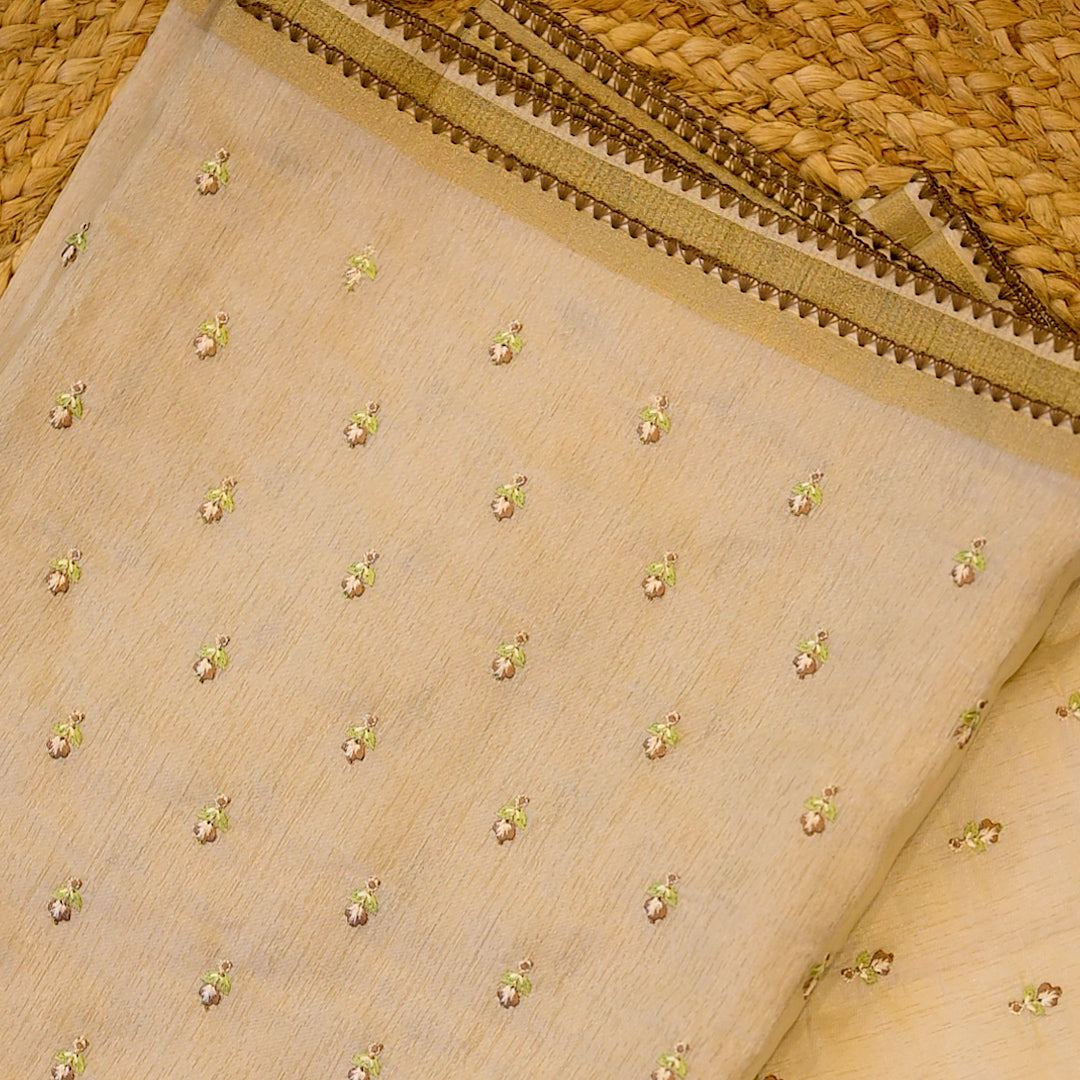 Mul Chanderi Saree– Earth Blossom SS047