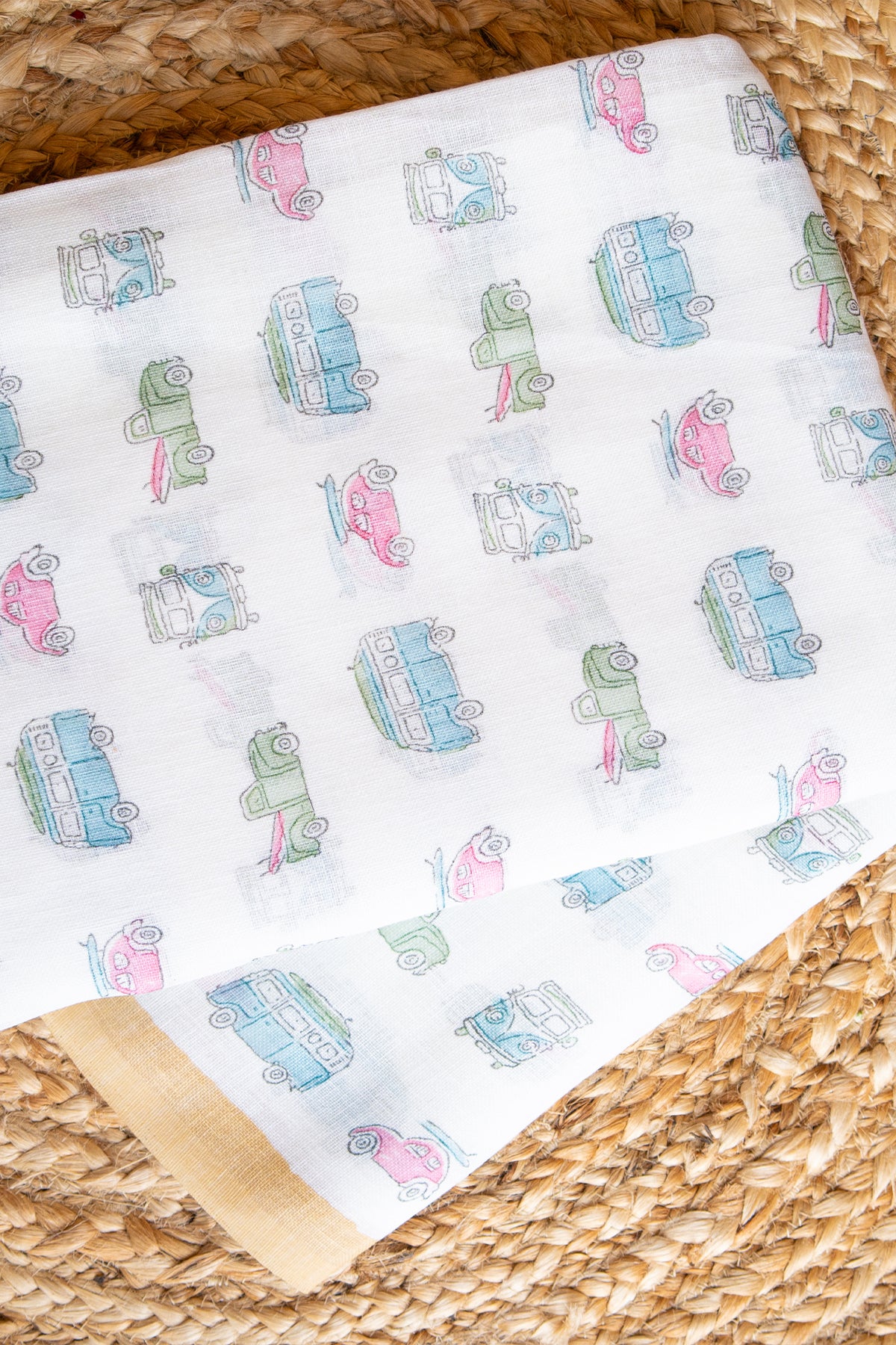 Candy Cruise Digital Print Linen Saree