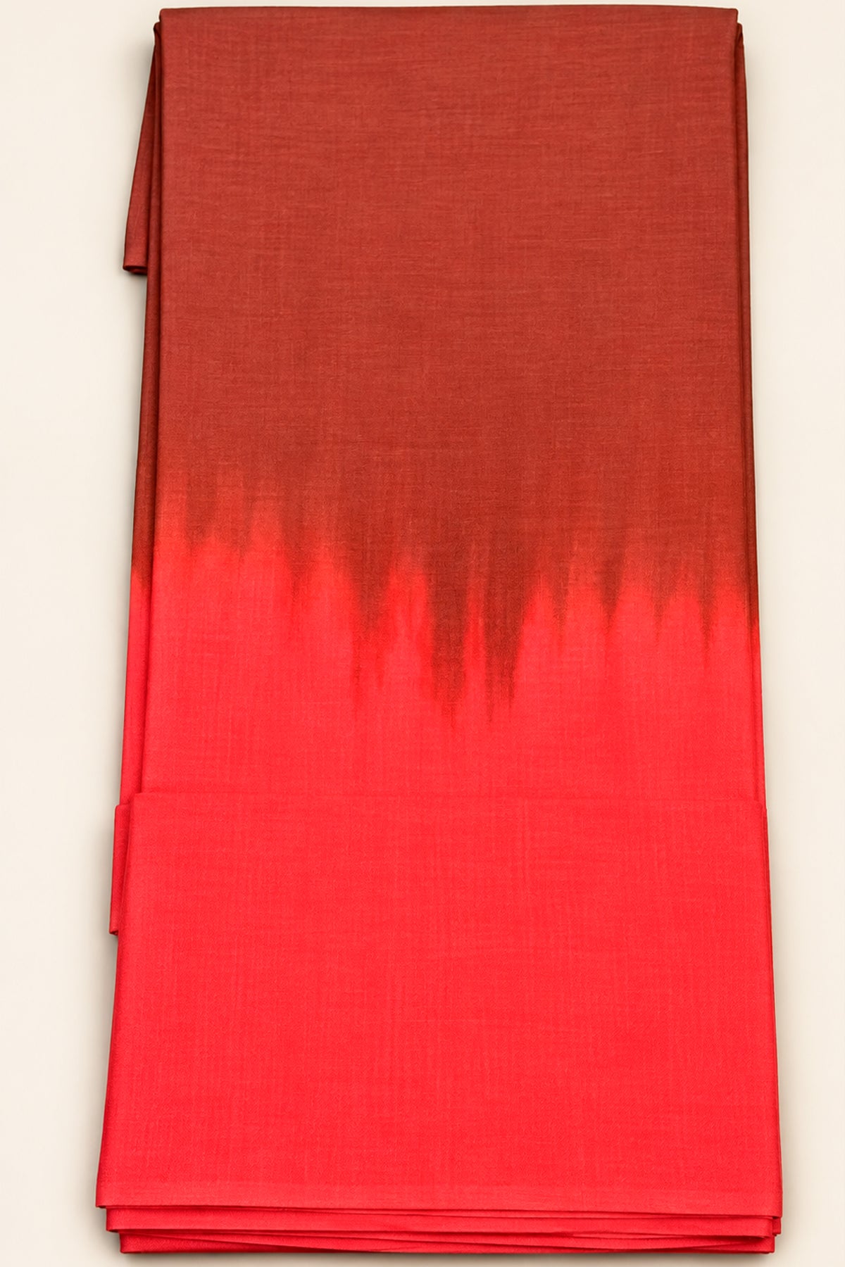 Cinnamon & Red Ombre Pure Cotton Hand Tie Dye Saree – SS085