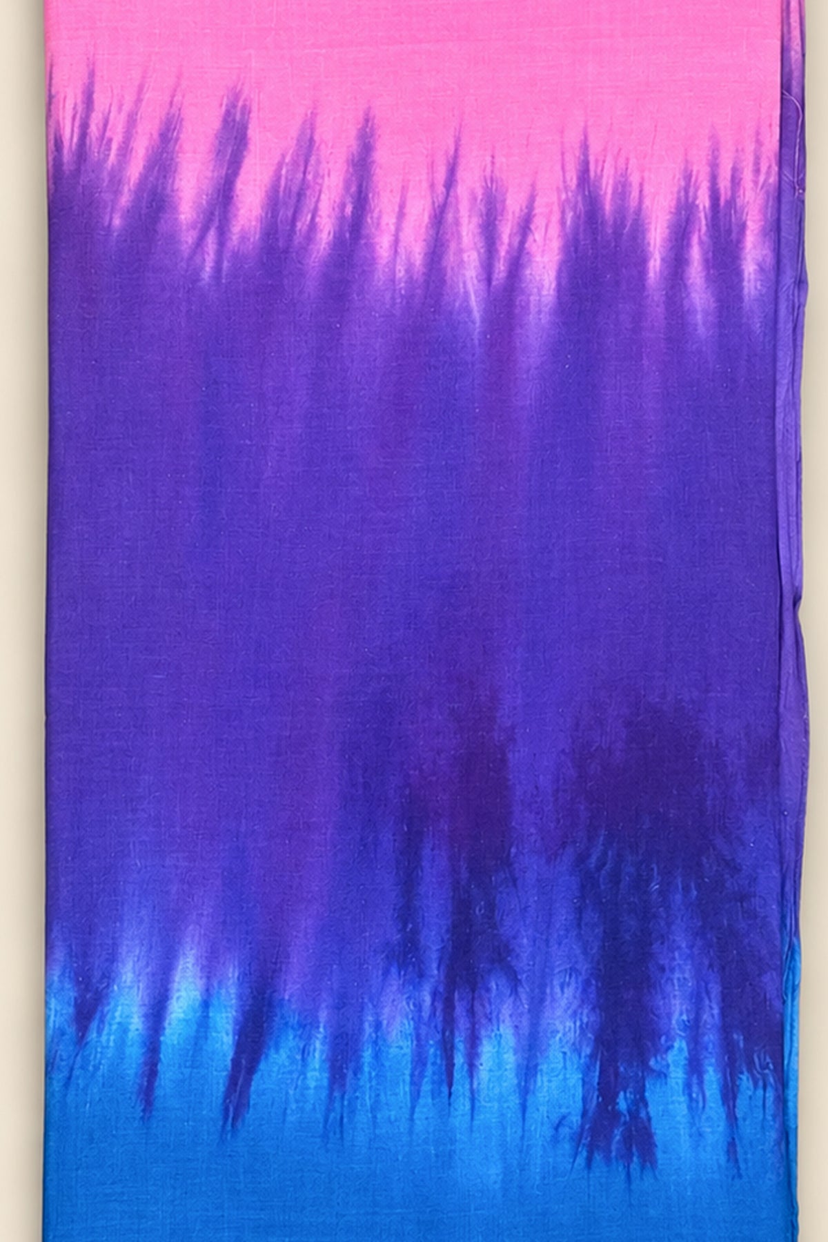 Blush, Iris & Sapphire Ombre Pure Cotton Hand Tie Dye Saree – SS084
