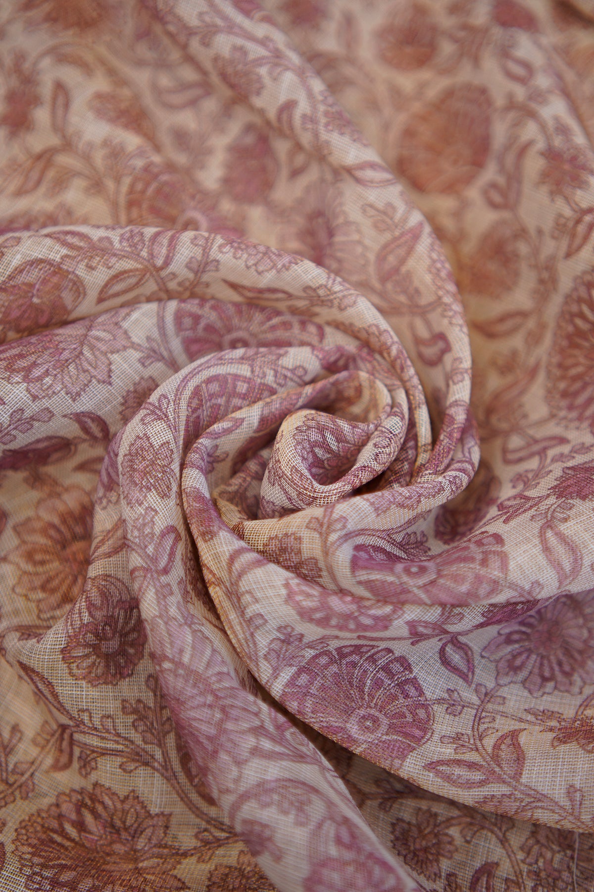Rose Bloom Tissue Linen Saree - SS034