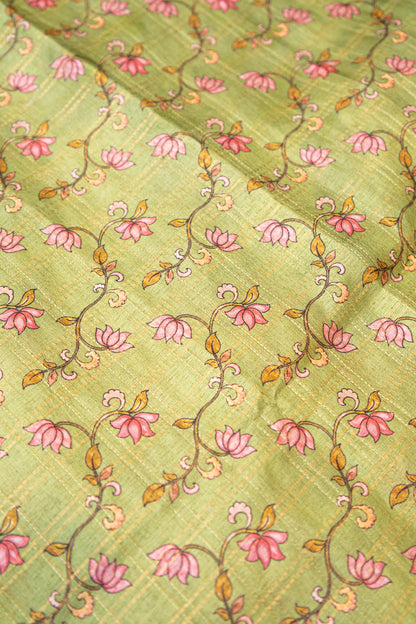 Pista Mayur Matka Tussar Saree