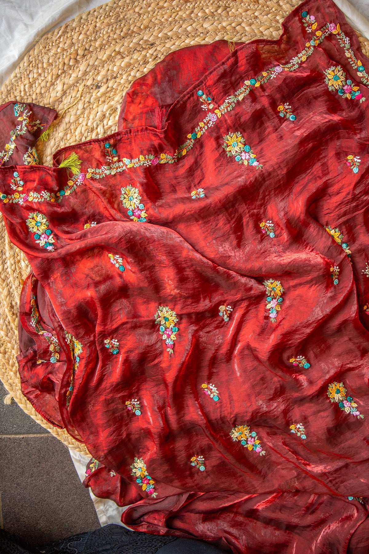 Ruby Aura Space Silk Saree