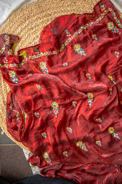 Ruby Aura Space Silk Saree