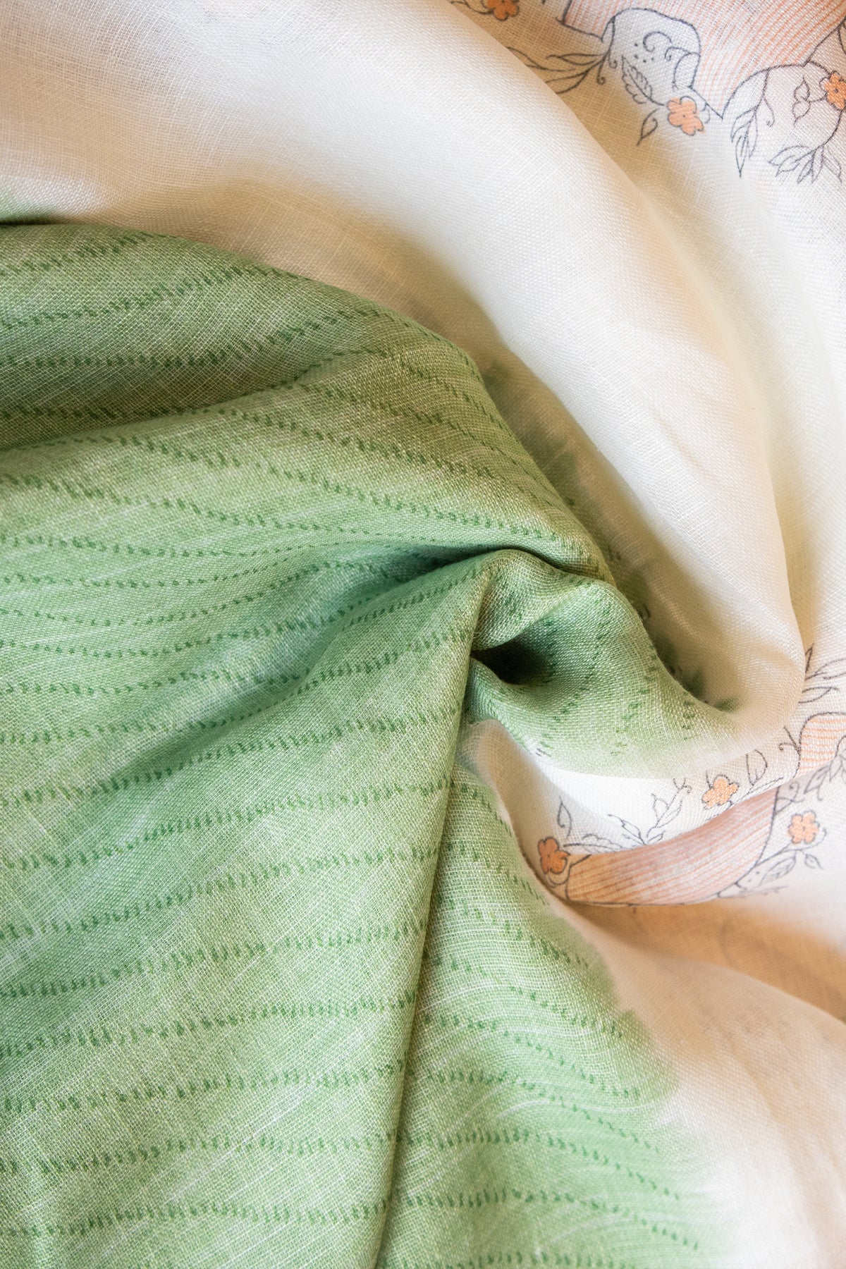 Vanya Grace Digital Print Linen Saree