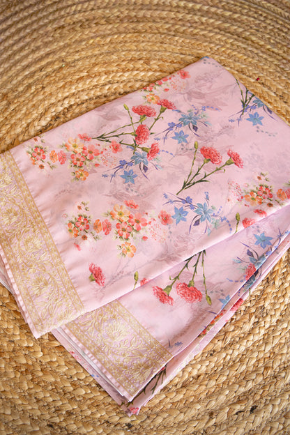 Gulnaar Bloom Crepe Chinnon Saree