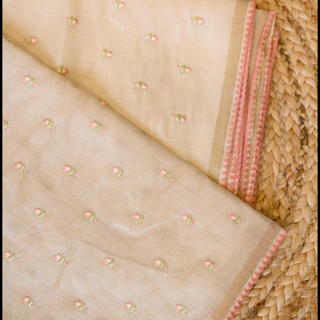 Mul Chanderi Saree – Blush Bloom SS046