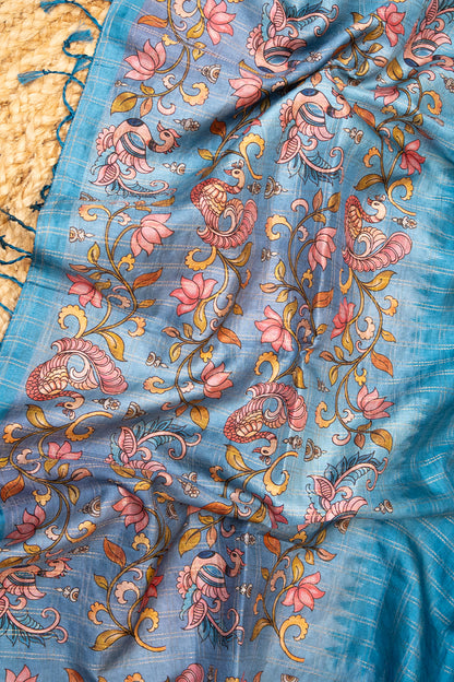 Neel Kamal Matka Tussar Saree