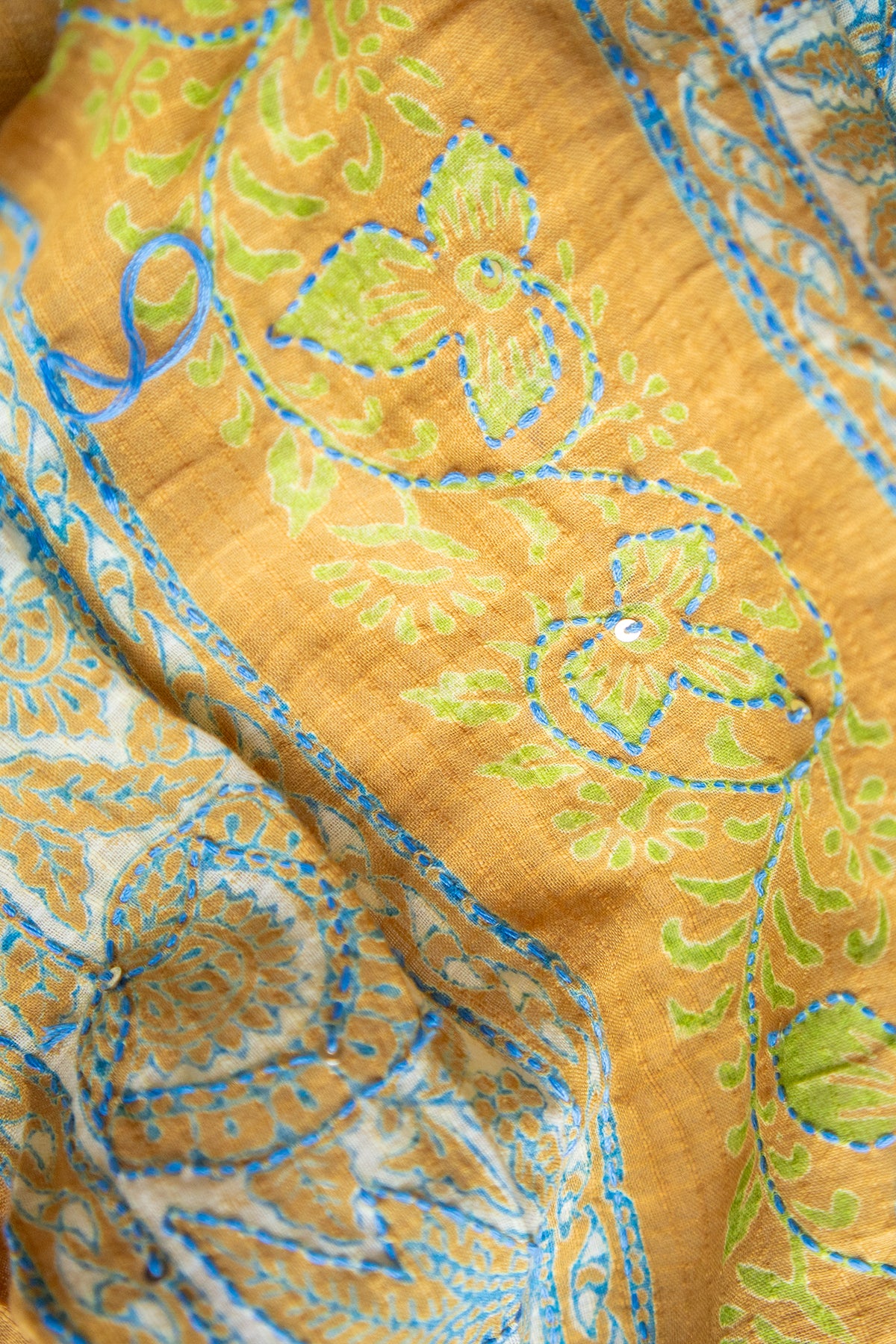 Sunheri Baagh Handcrafted Mul Cotton Saree