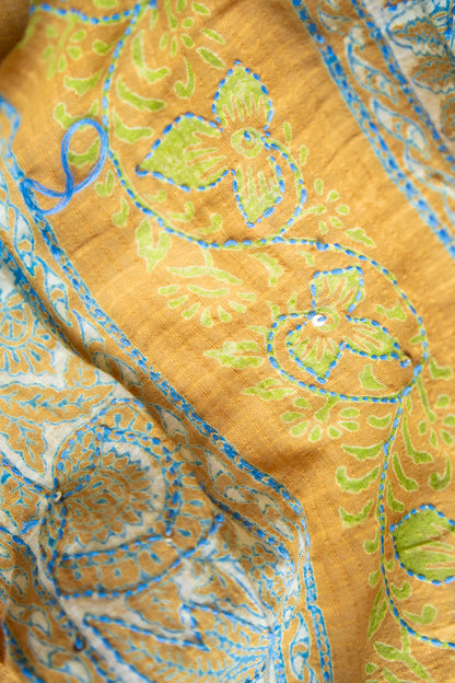 Sunheri Baagh Handcrafted Mul Cotton Saree