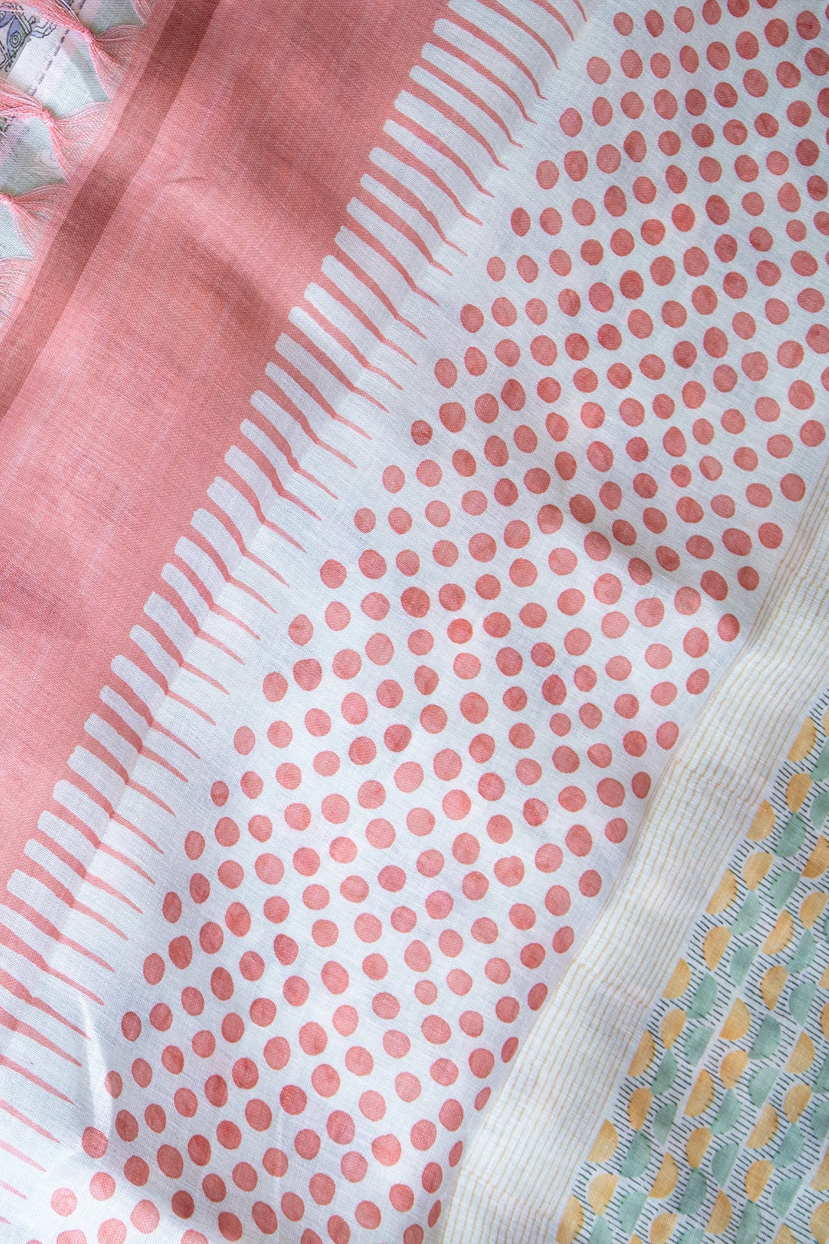 Pastel Wheels Digital Print Linen Saree