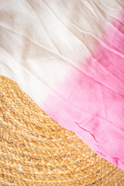 Blush Meadow Dual Tone Handcrafted Linen Saree