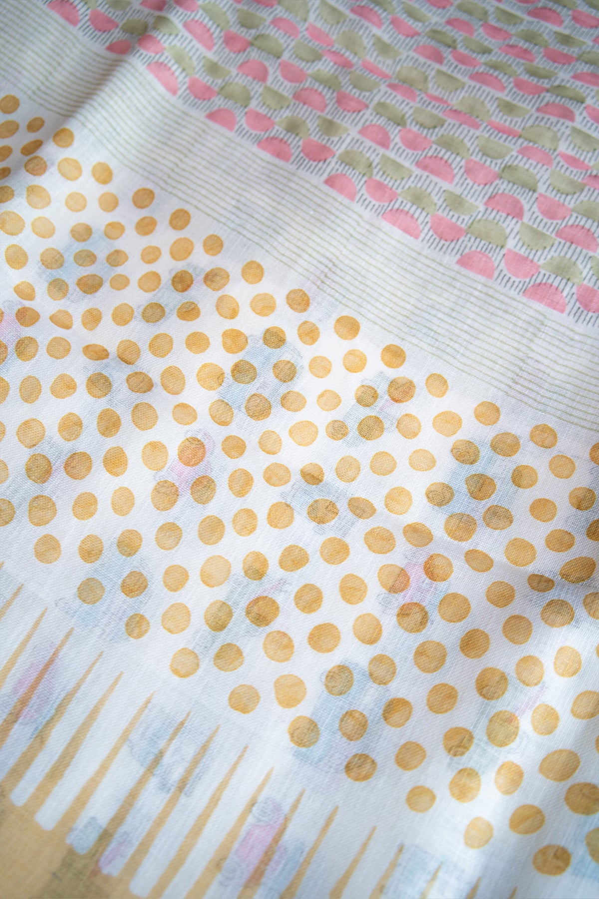 Candy Cruise Digital Print Linen Saree