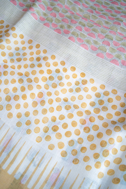 Candy Cruise Digital Print Linen Saree