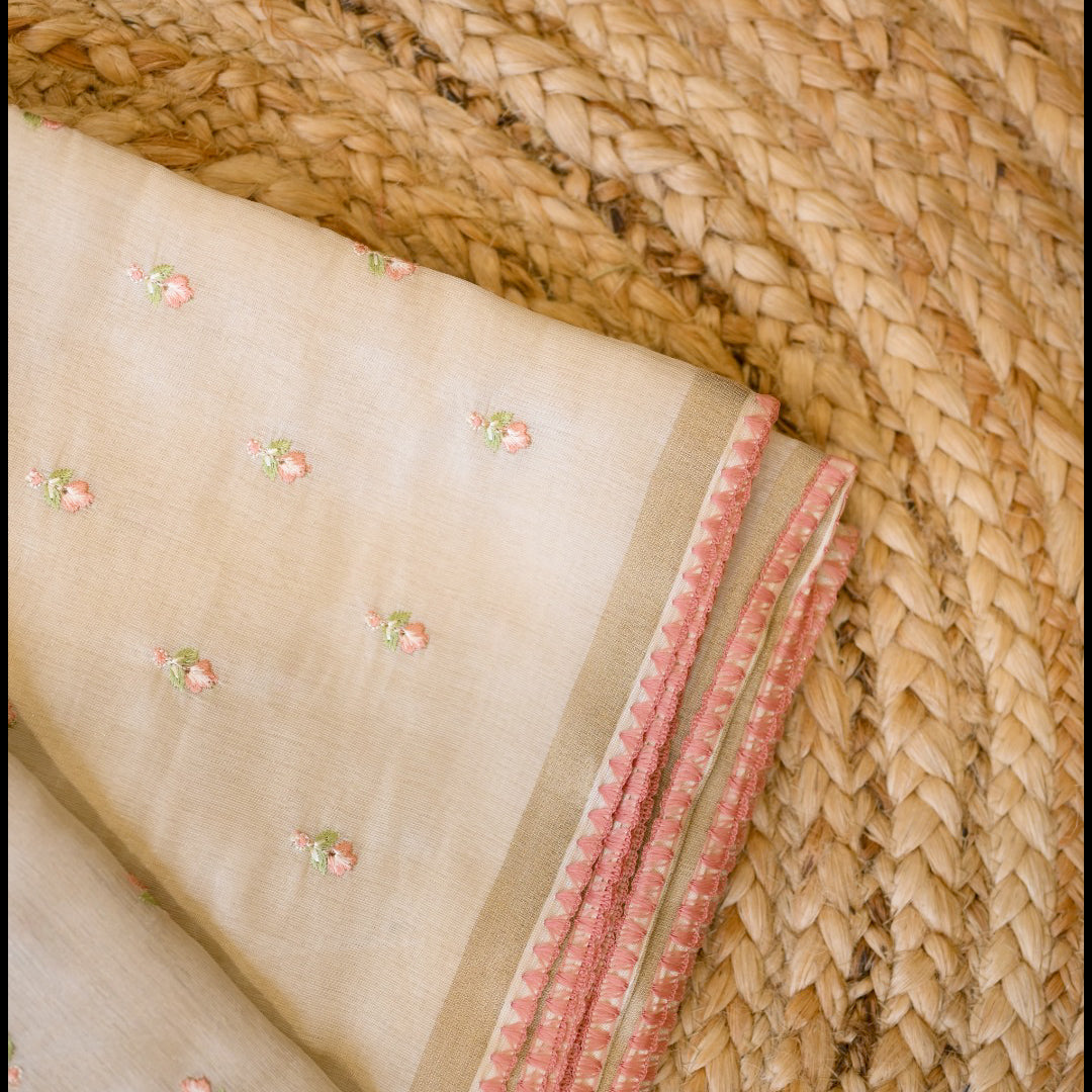 Mul Chanderi Saree – Blush Bloom SS046