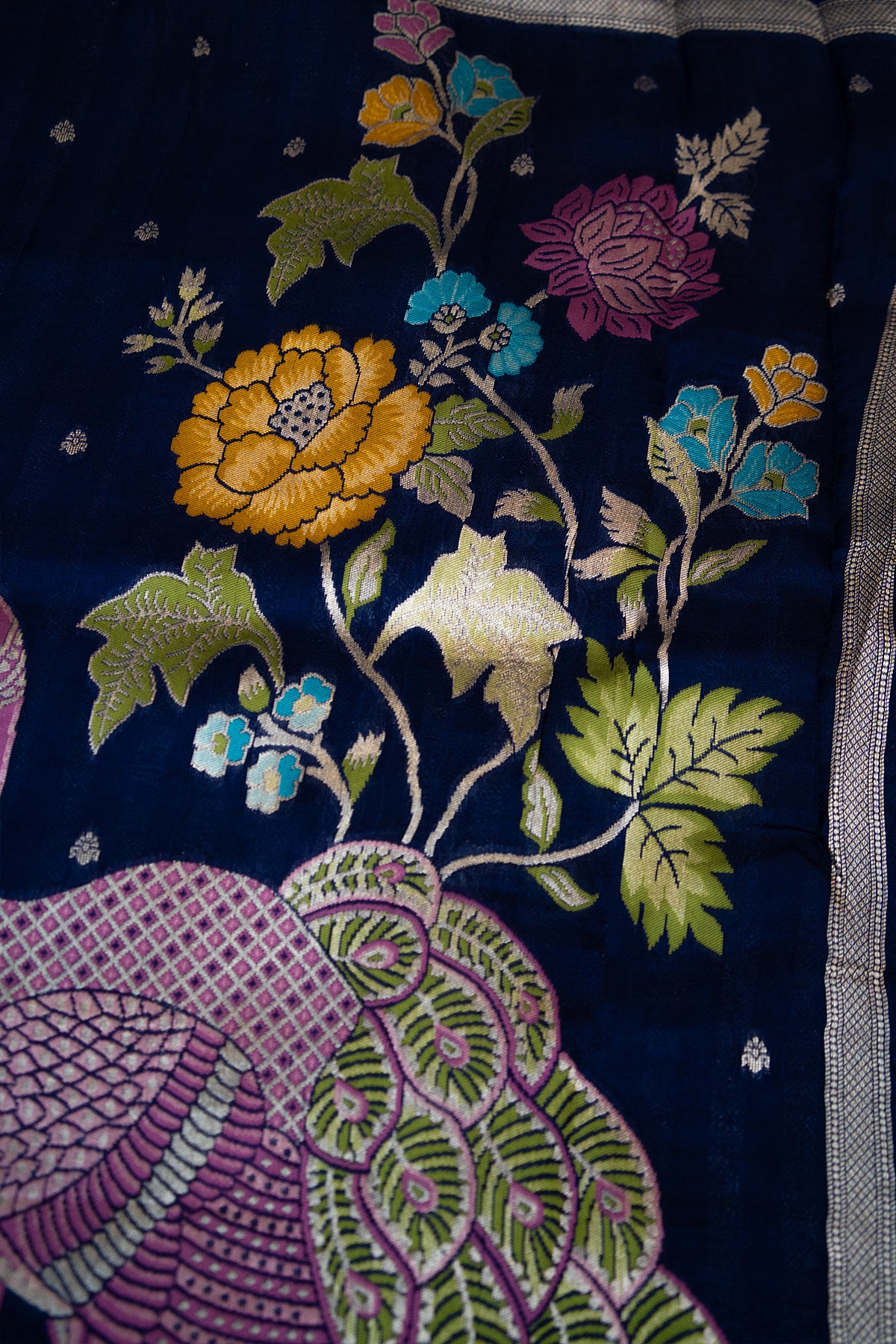 Mayur Vana Khaddi Silk Saree
