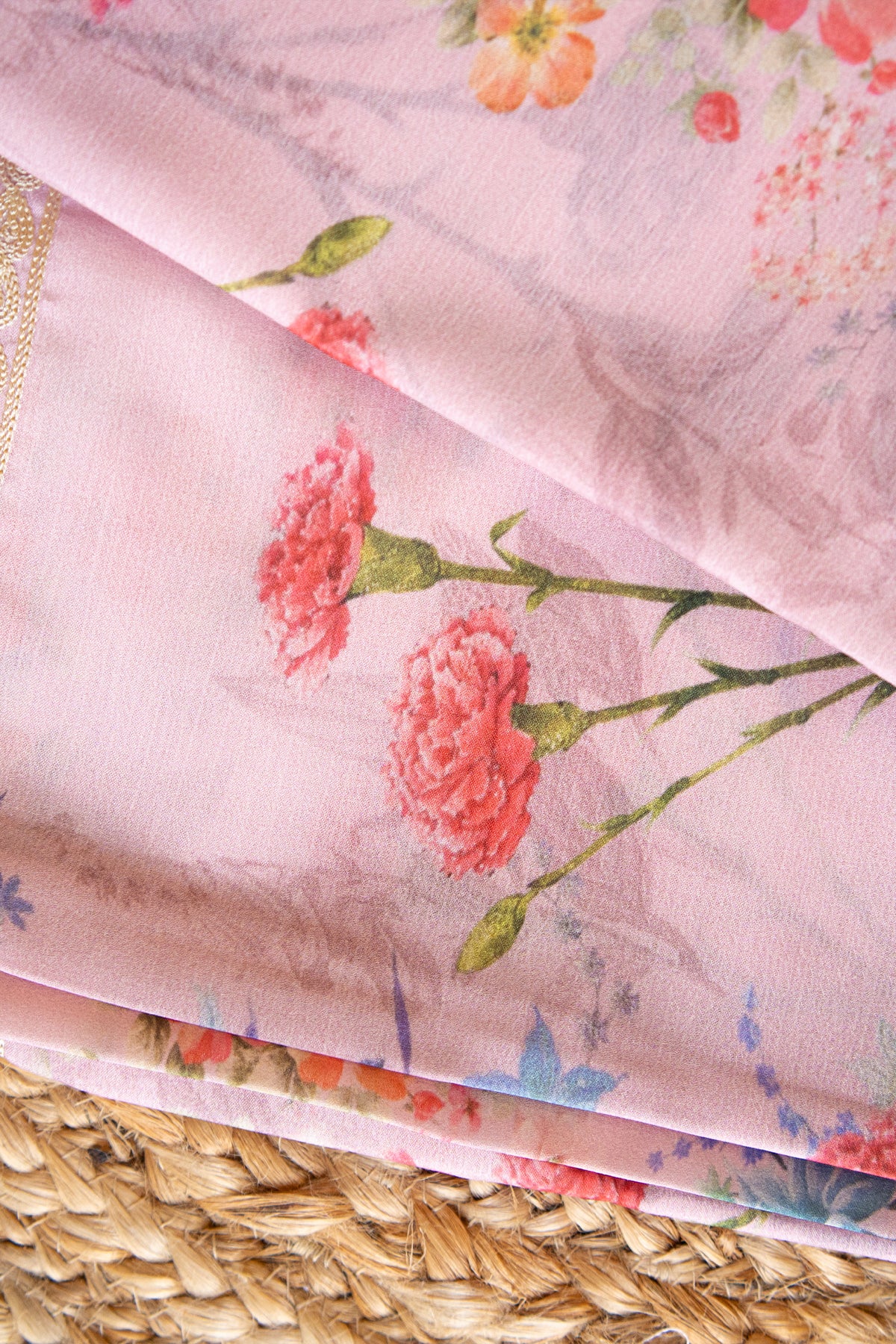 Gulnaar Bloom Crepe Chinnon Saree