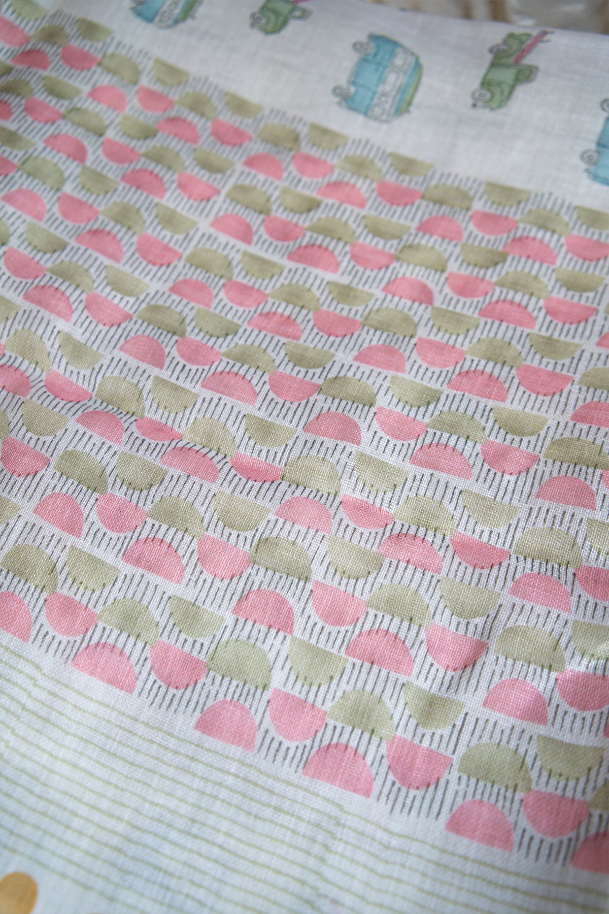Candy Cruise Digital Print Linen Saree