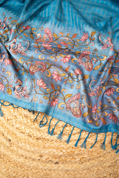 Neel Kamal Matka Tussar Saree