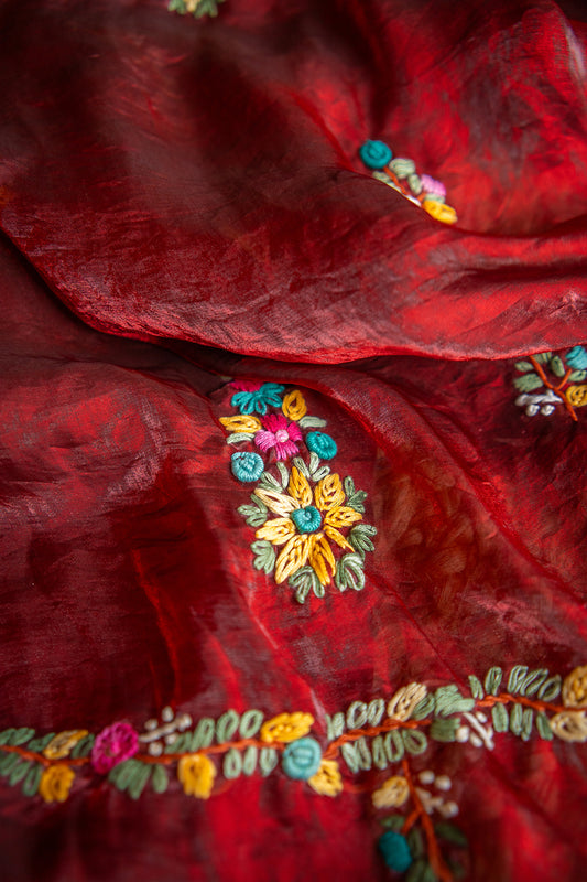 Ruby Aura Space Silk Saree