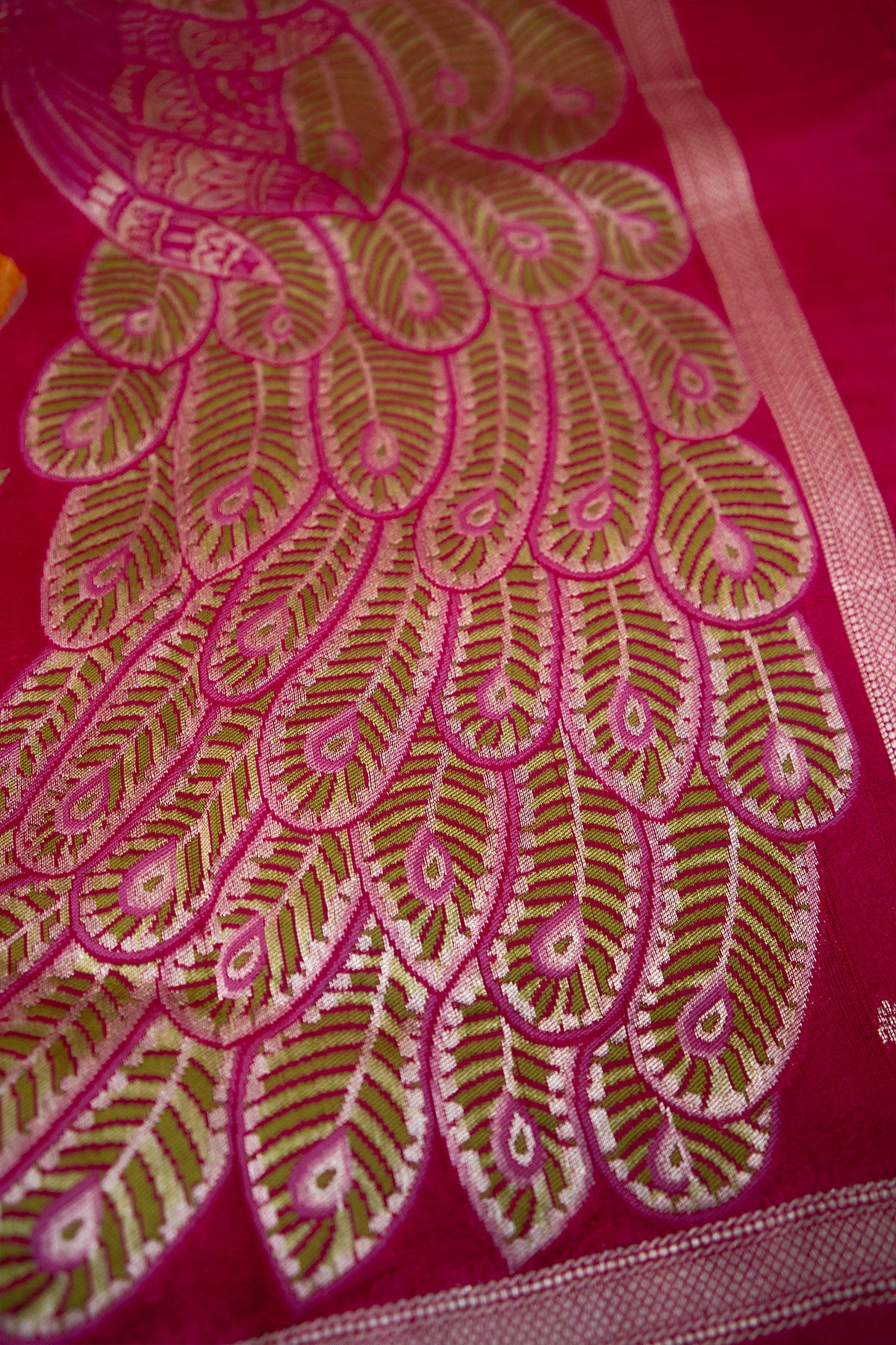 Rani Mayur Khaddi Silk Saree