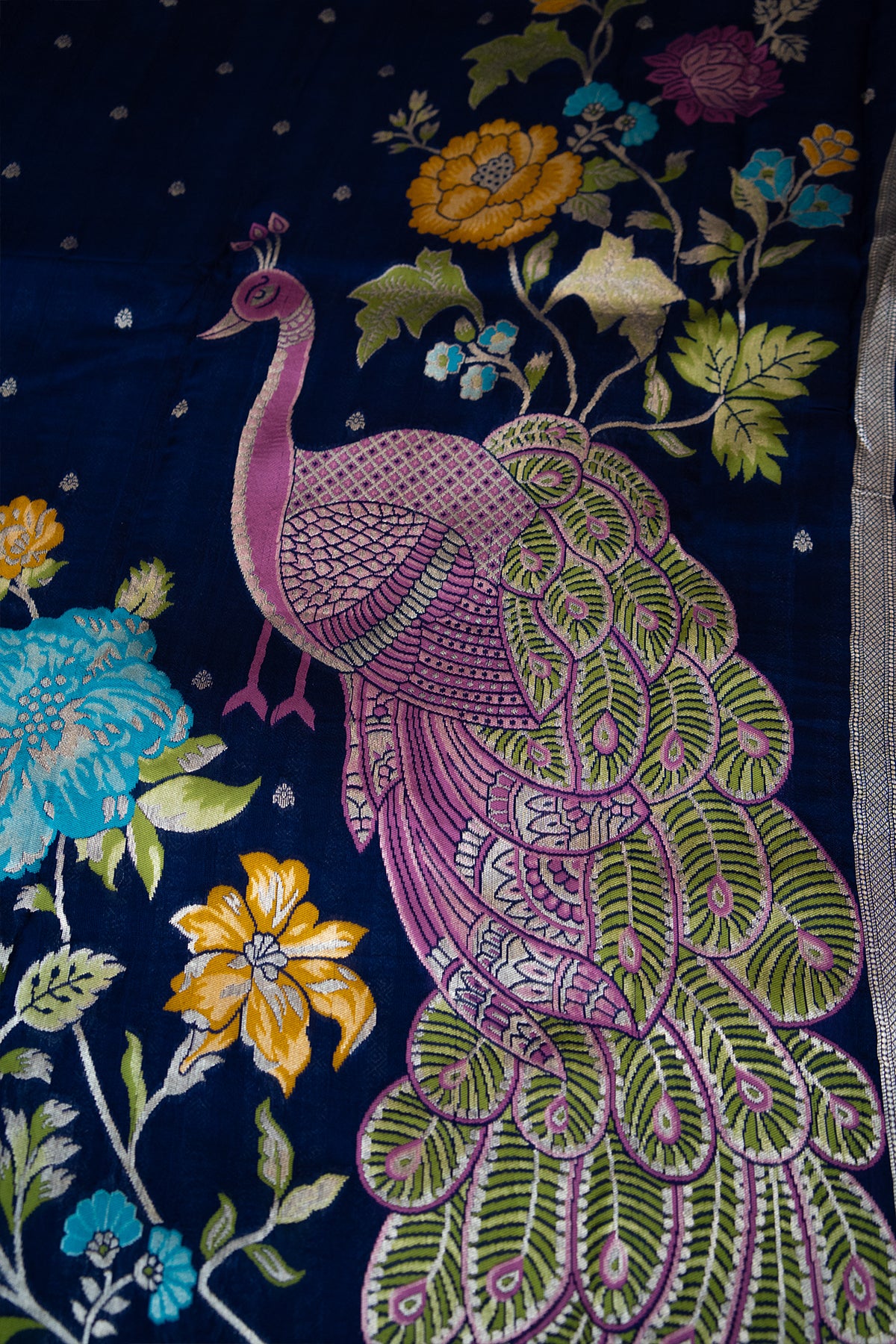 Mayur Vana Khaddi Silk Saree