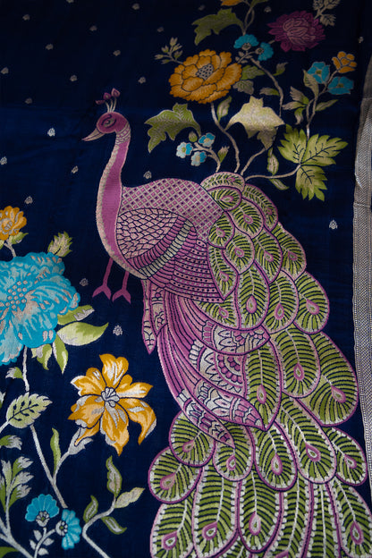 Mayur Vana Khaddi Silk Saree