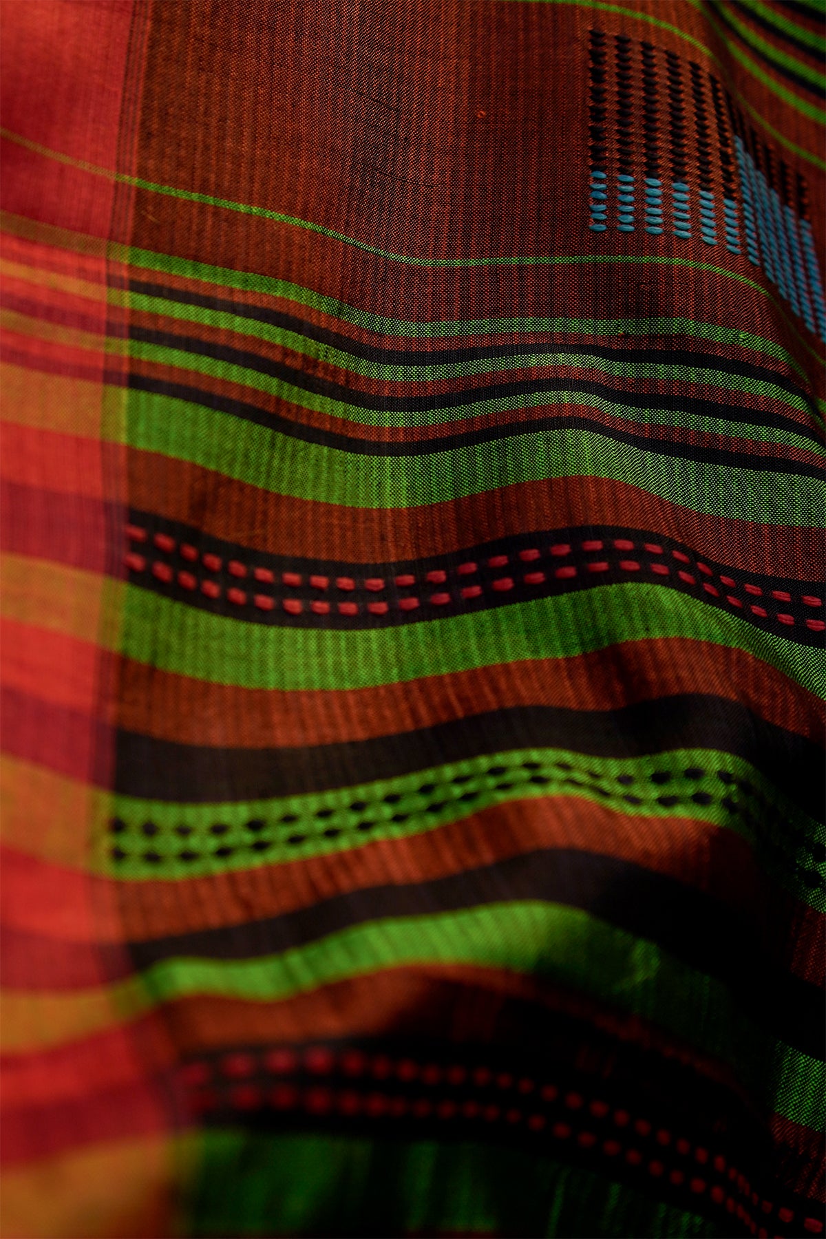 Black & Green Banana Stem Saree - SS056