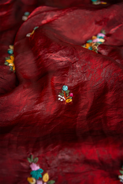 Ruby Aura Space Silk Saree