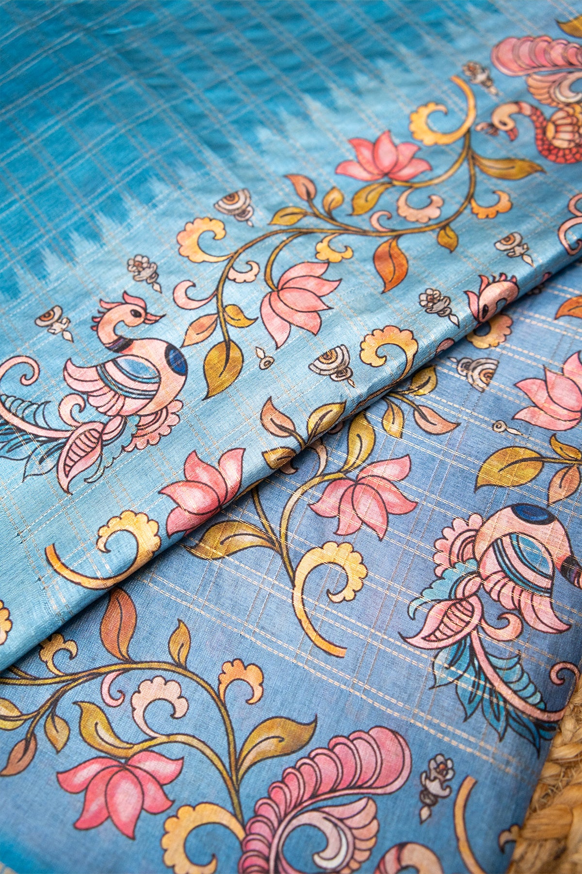 Neel Kamal Matka Tussar Saree