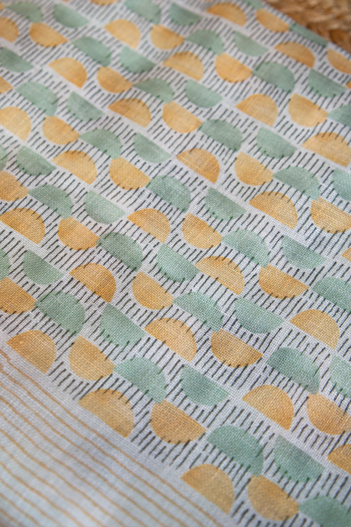 Pastel Wheels Digital Print Linen Saree