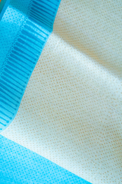 Aqua Koi Digital Print Linen Saree