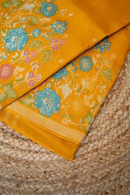 Sunehri Bloom Khaddi Silk Saree