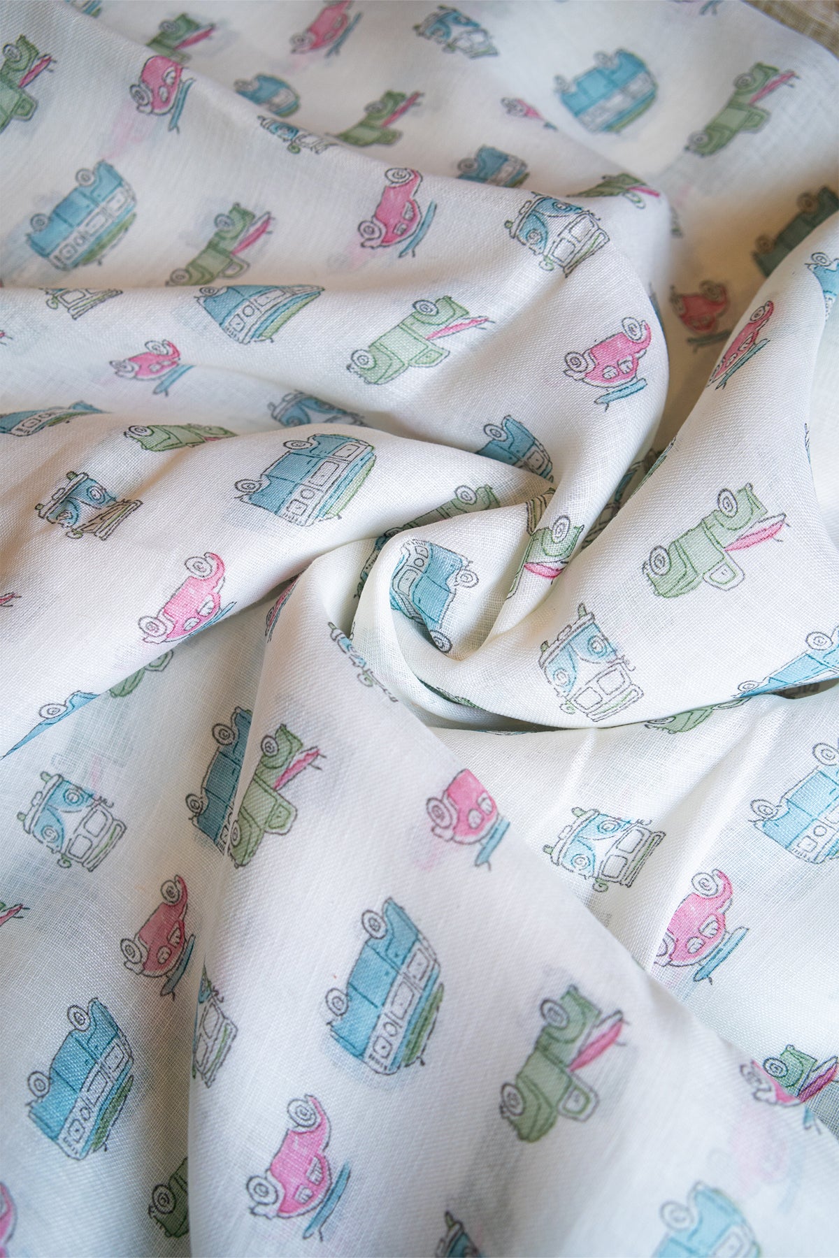 Candy Cruise Digital Print Linen Saree