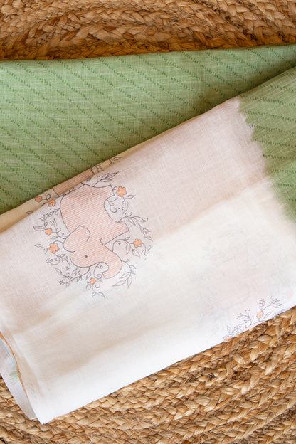 Vanya Grace Digital Print Linen Saree