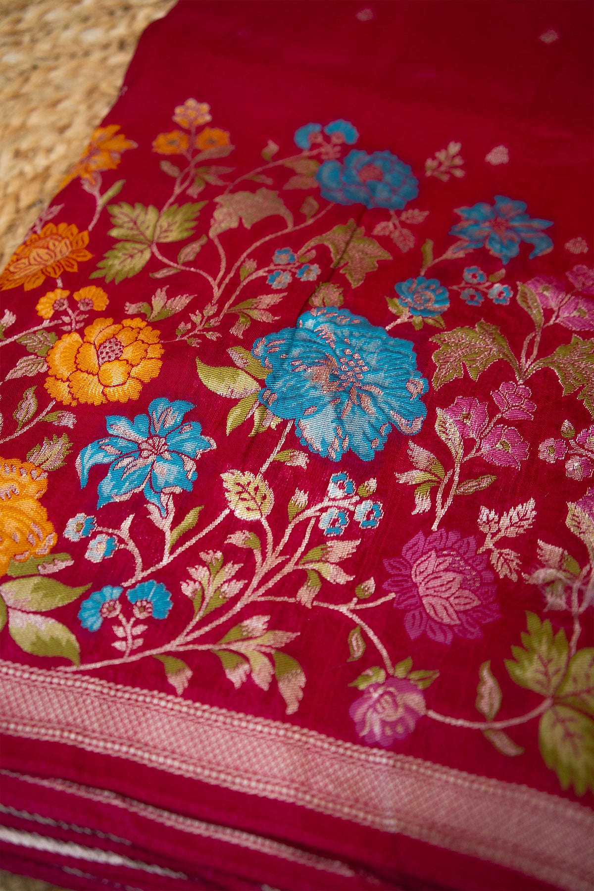 Rani Mayur Khaddi Silk Saree