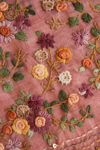 Rose Meadow Tissue Linen Saree