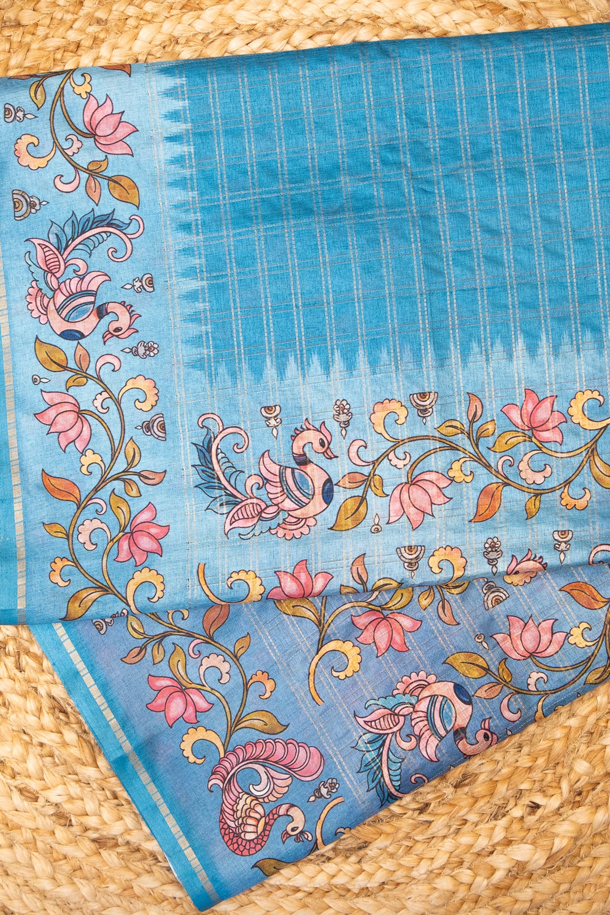 Neel Kamal Matka Tussar Saree