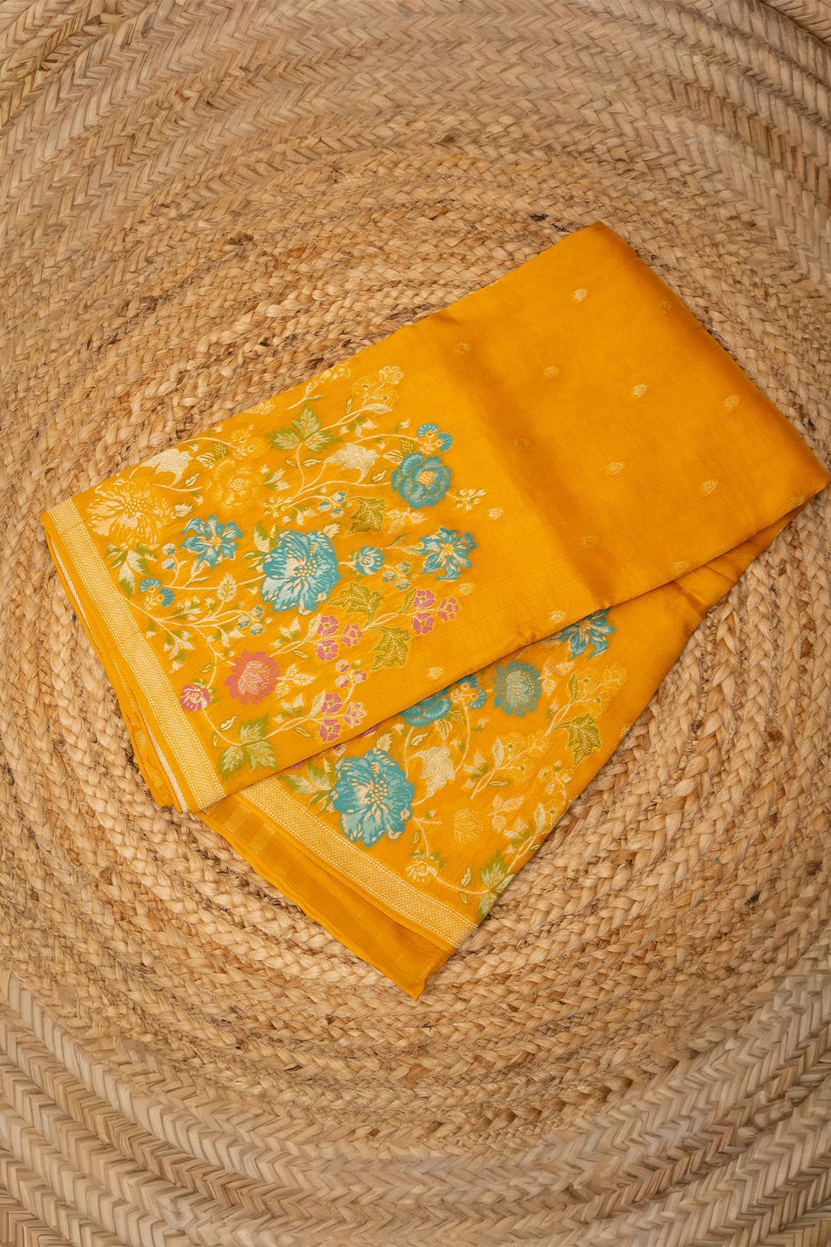 Sunehri Bloom Khaddi Silk Saree