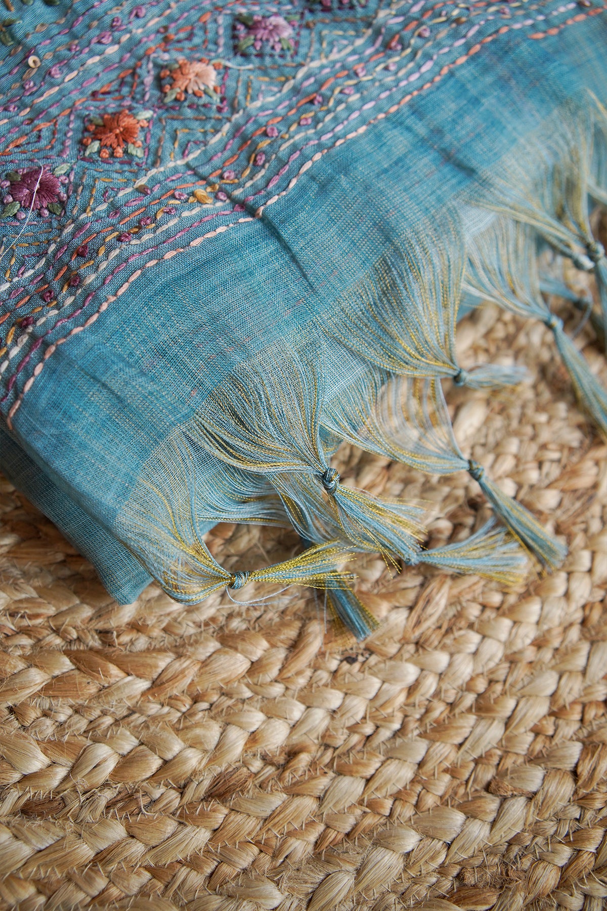 Mist Bloom Tissue Linen Saree