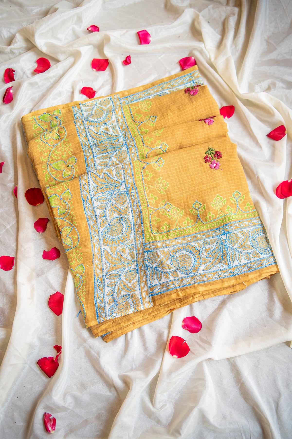 Sunheri Baagh Handcrafted Mul Cotton Saree