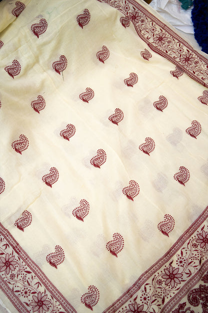 Noor Paisley Mul Cotton Saree
