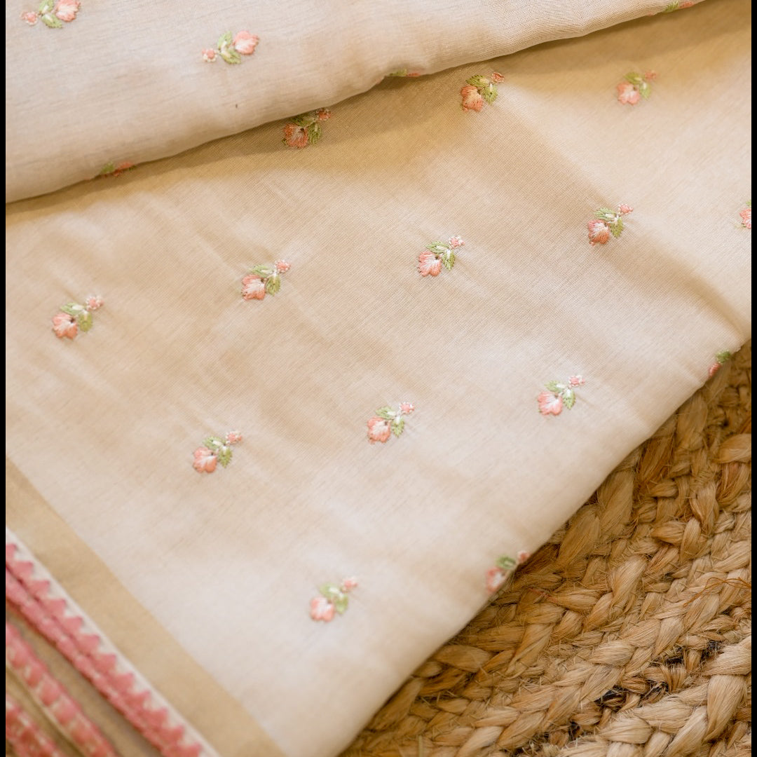 Mul Chanderi Saree – Blush Bloom SS046