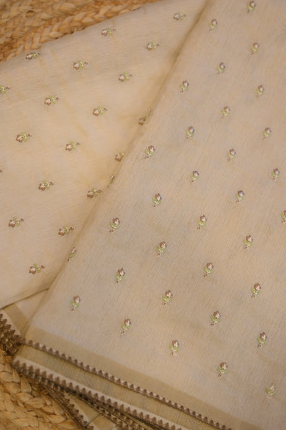 Mul Chanderi Saree– Earth Blossom SS047