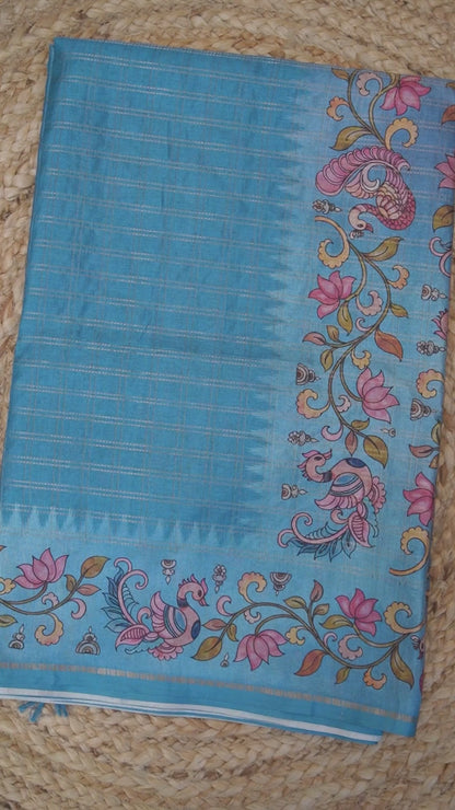 Neel Kamal Matka Tussar Saree