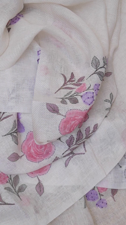 Roselle Handcrafted Linen Saree